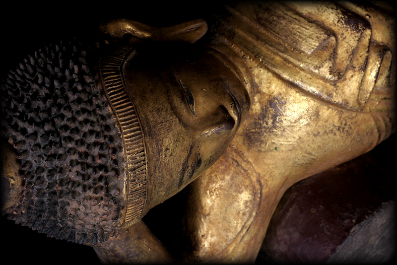 Extremely Rare Early 18C Wood Shan Reclining Buddha # A144